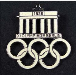 GERMAN NAZI 1936 BERLIN SUMMER XI OLYMPIADE ENAMELED BADGE