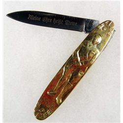 GERMAN NAZI ADOLF HITLER AND DEUTSCHLAND ERWACHT POCKET KNIFE