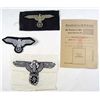 Image 1 : GERMAN NAZI WAFFEN SS AUSWEISS ID CARD AND SS EAGLES