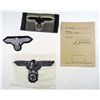 Image 2 : GERMAN NAZI WAFFEN SS AUSWEISS ID CARD AND SS EAGLES