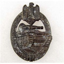 GERMAN NAZI ARMY BRONZE TANK ASSAULT BADGE