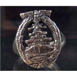 STERLING SILVER KRIEGSMARINE HIGH SEAS FLEET RING