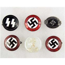 LOT OF 4 GERMAN NAZI ENAMELED PARTY BADGES