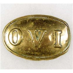 US CIVIL WAR ERA UNION OHIO VOLUNTEER INFANTRY OVI EM BELT BUCKLE