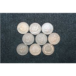 Indian Head One Cent; Various Dates & Conditions; Lot of 10