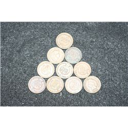 Indian Head One Cent; Various Dates & Conditions; Lot of 10