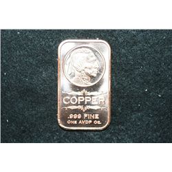 2012 Copper Ingot; .999 Fine Copper 1 Oz.