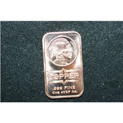 2012 Copper Ingot; .999 Fine Copper 1 Oz.