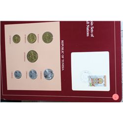 Republic of Tunisia; Coin Sets of All Nations W/Postal Stamp Dated 1989