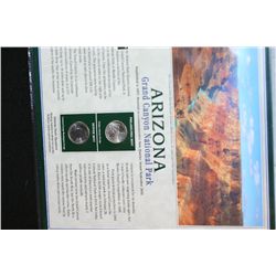 2010 US Grand Canyon State Quarter Set W/Postal Stamp Featuring 50th Anniversary of Arizona's admiss