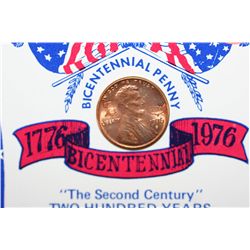1976-D Lincoln Bicentennial Penny W/Liberty Bell & Map of USA Imprinted on Front