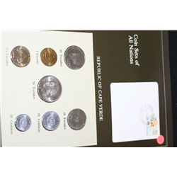 Republic of Cape Verde; Coin Sets of All Nations W/Postal Stamp Dated 1986