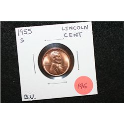 1955-S Lincoln Wheat Back Penny; BU