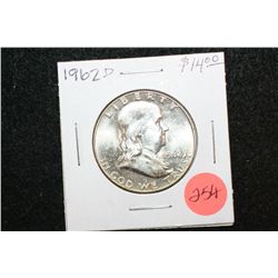 1962-D Ben Franklin Half Dollar