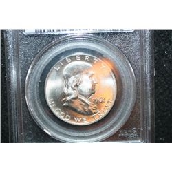 1961-D Ben Franklin Half Dollar; PCGS Graded MS64