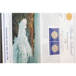 2001 Rhode Island State Quarter Set W/Postal Stamps Commerating 100th Anniversary of Japan World Tra