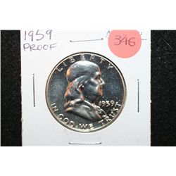 1959 Ben Franklin Half Dollar; Proof
