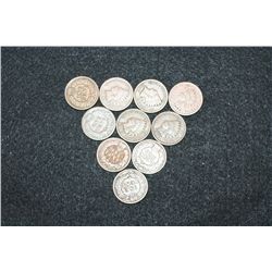 Indian Head One Cent; Various Dates & Conditions; Lot of 10