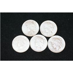 1922 (2), 1923-D, 1923-S & 1923 Peace $1; Lot of 5