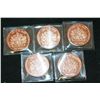 Image 2 : Prince Edward Copper Round; .999 Fine Copper 1 Oz.; Lot of 5