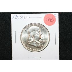 1958-D Ben Franklin Half Dollar