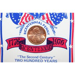 1976-D Lincoln Bicentennial Penny W/Liberty Bell & Map of USA Imprinted on Front