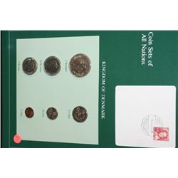 Kingdom of Denmark; Coin Sets of All Nations W/Postal Stamp Dated 1985
