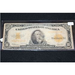 1922 US Gold Certificate $10; Gold Seal