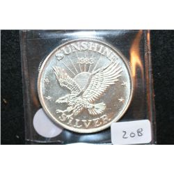 1983 Sunshine Mining Silver Round; .999 Fine Silver 1 Oz.