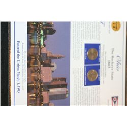 2002 Ohio State Quarter Set W/Postal Stamps Commerating Paul Laurence Dunbar, 150th Anniversary of O