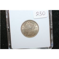 1883 V-Nickel No Cents; MCPCG Graded MS63