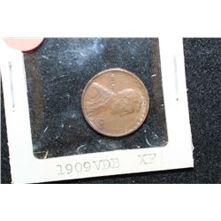1909 VDB Lincoln Wheat Back Penny; XF