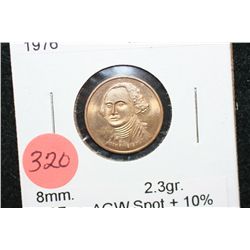 1976 Washington Bicentennial Gold Medallion; .500 Fine Gold 2.3 Gram