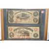 Image 1 : Framed 1855 State Bank South Carolina $5 & 1862 Virginia Treasury Note $1