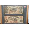 Image 2 : Framed 1855 State Bank South Carolina $5 & 1862 Virginia Treasury Note $1