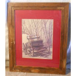 Wood Framed Matted Buckboard