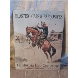 Blasting Caps And Explosives Sign