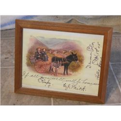 1905 Handwritten Note Home Family On The Road