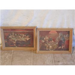 2 Prints Of "poker Playing Dogs"