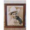 Image 1 : Wood Framed Portrait Shot Of Roy Rogers