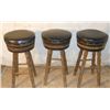 Image 1 : 3 Bottom Barrel Faux Leather Padded Bar Stools
