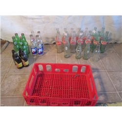 Coca-cola And 7up Bottles Empty In Crate