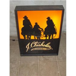 Lighted J. Chisholm Handcrafted Boots Advertising