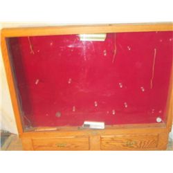 Lighted Oak Gun Display Cabinet