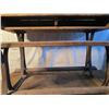 Image 3 : Antique School Bench Desk. Cast Iron Base