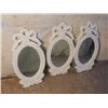 Image 1 : 3 Matching White Framed Oval Mirrors