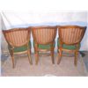 Image 2 : 3 Green Fabric Bottomed Vintage Parlor Chairs