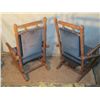 Image 2 : 2 Handmade Rocking Chairs W/ Blue Pads
