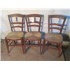 Image 1 : 3 Twine Woven Wood Chairs