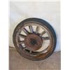 Image 2 : Antique Rubber And Wood Spoke Wheel